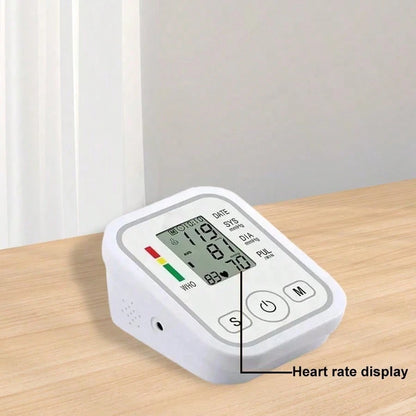 Digital Arm Blood Pressure Monitor, Automatic Upper Arm BP Machine With Large Backlit LCD Display, Fast 60s Reading, Adjustable Cuff, Voice Broadcast, 2*99 Memory, Portable Home & Travel Use (Batterie