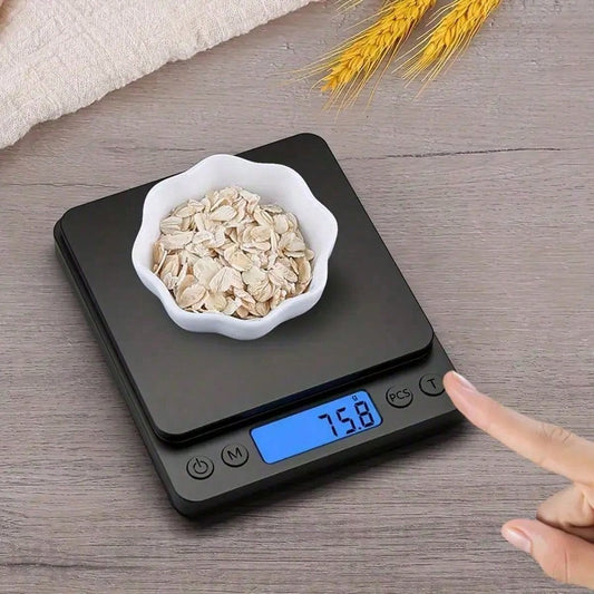 Digital Food Kitchen Scale Upgrade, 3000g High Precision Mini Pocket Scale, Grams And Ounces Units, For Cooking, Baking, Jewelry, Tare Function, 2 Trays, LCD Display