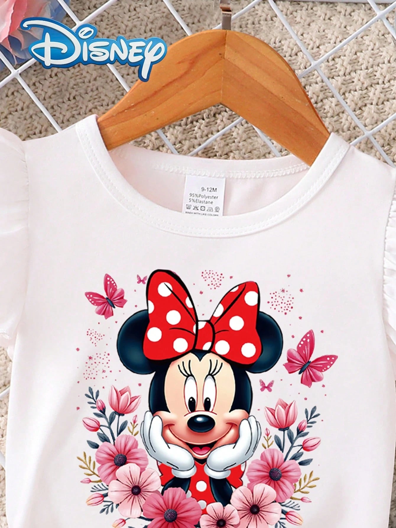 Disney Mickey Mouse Baby Girls' Floral Print Sleeveless Top And Polka Dot Elastic Waist Shorts Set, Cute Casual Summer Vacation Outfit