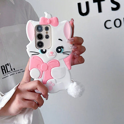 Disney Silicone Straight-Edge Cube Mary Cat Case Suitable For A32/50 Phone Case, 13 Protective Cover, NOTE10 PRO Soft Case, Cute S20 Lite, Personalized Creative S25ultra/23pluexquisite Valentine's Day