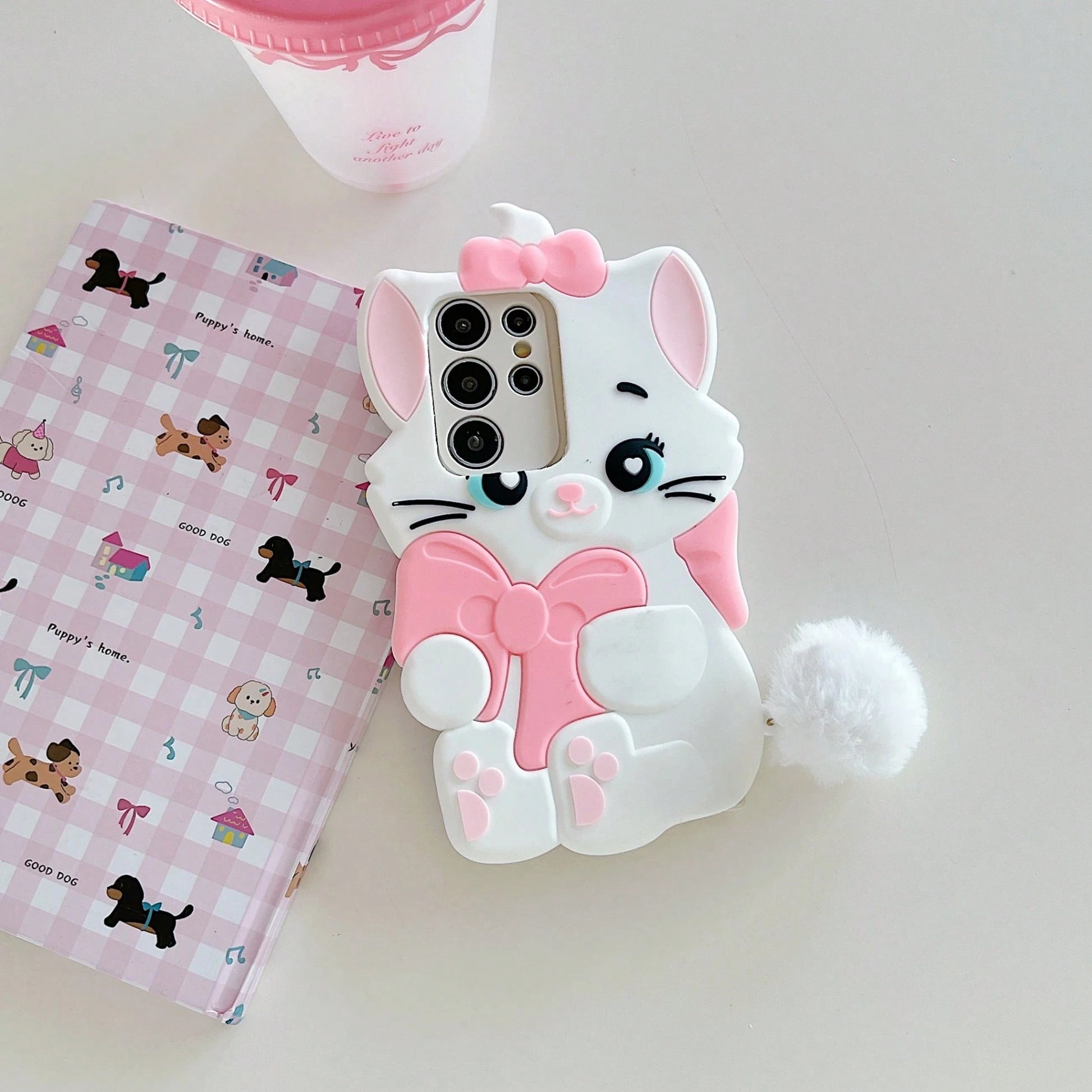 Disney Silicone Straight-Edge Cube Mary Cat Case Suitable For A32/50 Phone Case, 13 Protective Cover, NOTE10 PRO Soft Case, Cute S20 Lite, Personalized Creative S25ultra/23pluexquisite Valentine's Day