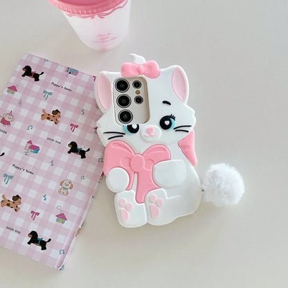 Disney Silicone Straight-Edge Cube Mary Cat Case Suitable For A32/50 Phone Case, 13 Protective Cover, NOTE10 PRO Soft Case, Cute S20 Lite, Personalized Creative S25ultra/23pluexquisite Valentine's Day