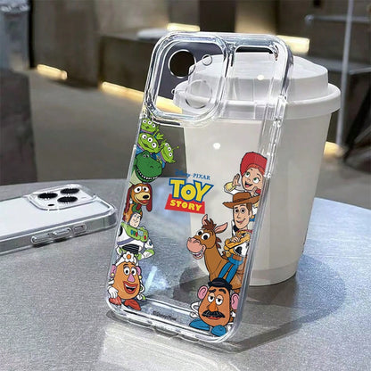 Disney Toy Story Character Sides Border Clear Phone Case Compatible With IPhone 17/17 Pro/17 Pro Max/17 Air/16/15/14/13/12/11/X Series Iphone 17 Pro Max Case Iphone 17 Pro Case Iphone 17 Case The Girl