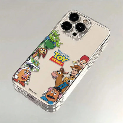 Disney Toy Story Character Sides Border Clear Phone Case Compatible With IPhone 17/17 Pro/17 Pro Max/17 Air/16/15/14/13/12/11/X Series Iphone 17 Pro Max Case Iphone 17 Pro Case Iphone 17 Case The Girl
