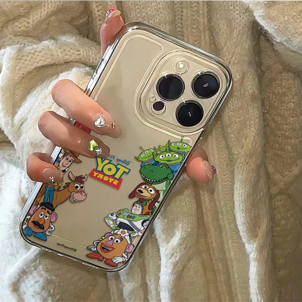 Disney Toy Story Character Sides Border Clear Phone Case Compatible With IPhone 17/17 Pro/17 Pro Max/17 Air/16/15/14/13/12/11/X Series Iphone 17 Pro Max Case Iphone 17 Pro Case Iphone 17 Case The Girl