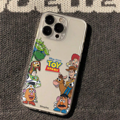 Disney Toy Story Character Sides Border Clear Phone Case Compatible With IPhone 17/17 Pro/17 Pro Max/17 Air/16/15/14/13/12/11/X Series Iphone 17 Pro Max Case Iphone 17 Pro Case Iphone 17 Case The Girl