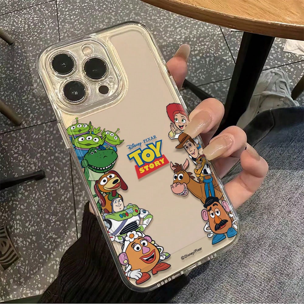 Disney Toy Story Character Sides Border Clear Phone Case Compatible With IPhone 17/17 Pro/17 Pro Max/17 Air/16/15/14/13/12/11/X Series Iphone 17 Pro Max Case Iphone 17 Pro Case Iphone 17 Case The Girl