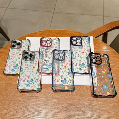 Disney.What Floral Patterned Phone Case With Winnie The Pooh Showing Friendship And Joy. Compatible With IPhone 17, 16, 15, 14, 13, 12, And 11 Pro Models. Made Of TPU With Shockproof Protection. A De