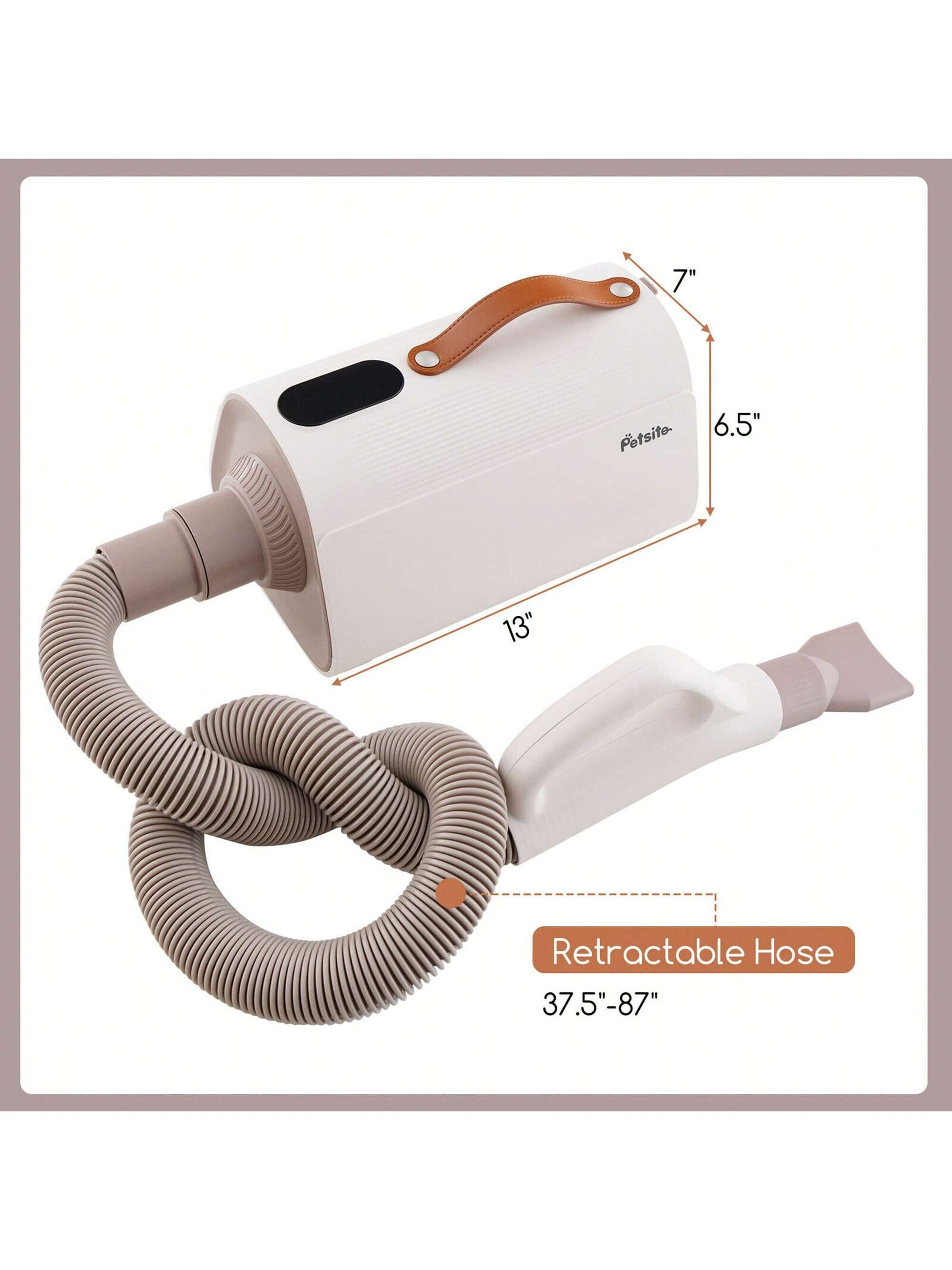Dog Dryer Pet Hair Blower W/Negative Ion Function LED Screen Temperature Control