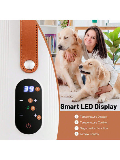 Dog Dryer Pet Hair Blower W/Negative Ion Function LED Screen Temperature Control
