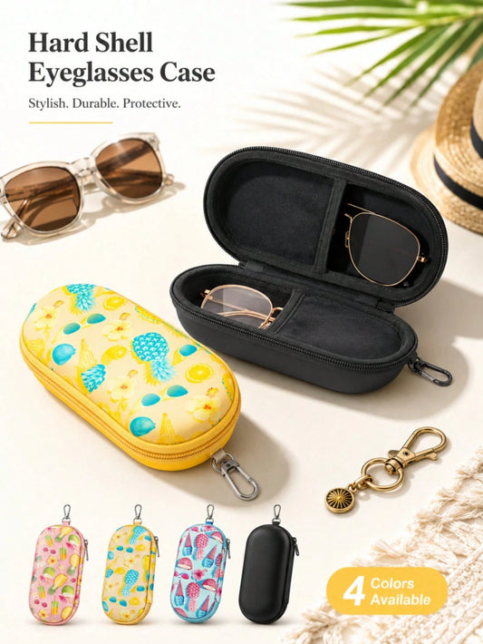 Double Glasses Case, Double Pair Of Glasses And Glasses Storage Box With Clip Zipper Closure, Convenient For Daily Carry, Travel Essential, Beach Summer Vacation Travel Accessories, Travel Bag Holiday
