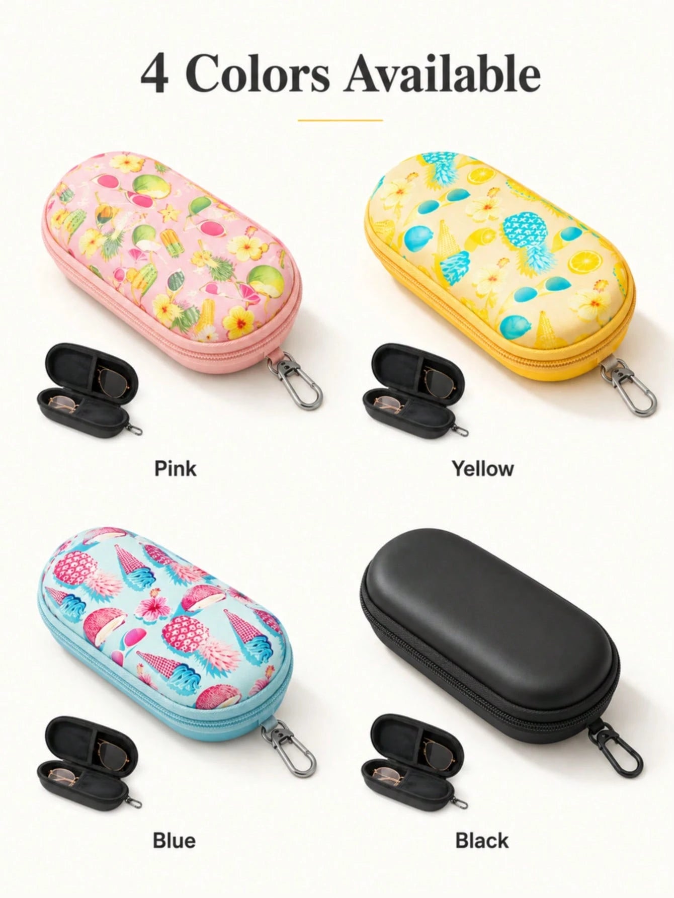 Double Glasses Case, Double Pair Of Glasses And Glasses Storage Box With Clip Zipper Closure, Convenient For Daily Carry, Travel Essential, Beach Summer Vacation Travel Accessories, Travel Bag Holiday