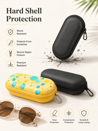 Double Glasses Case, Double Pair Of Glasses And Glasses Storage Box With Clip Zipper Closure, Convenient For Daily Carry, Travel Essential, Beach Summer Vacation Travel Accessories, Travel Bag Holiday