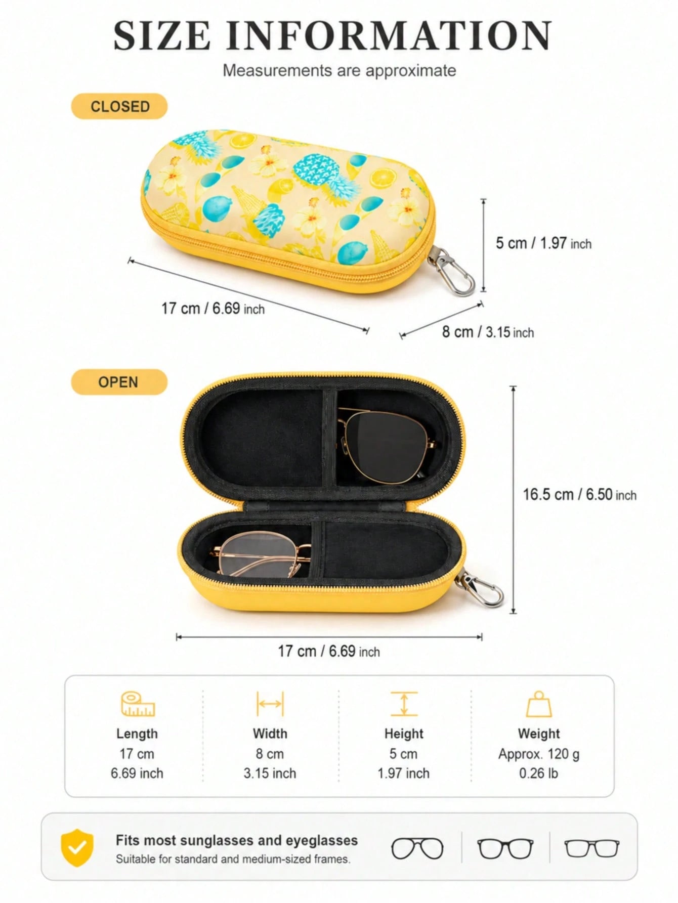 Double Glasses Case, Double Pair Of Glasses And Glasses Storage Box With Clip Zipper Closure, Convenient For Daily Carry, Travel Essential, Beach Summer Vacation Travel Accessories, Travel Bag Holiday