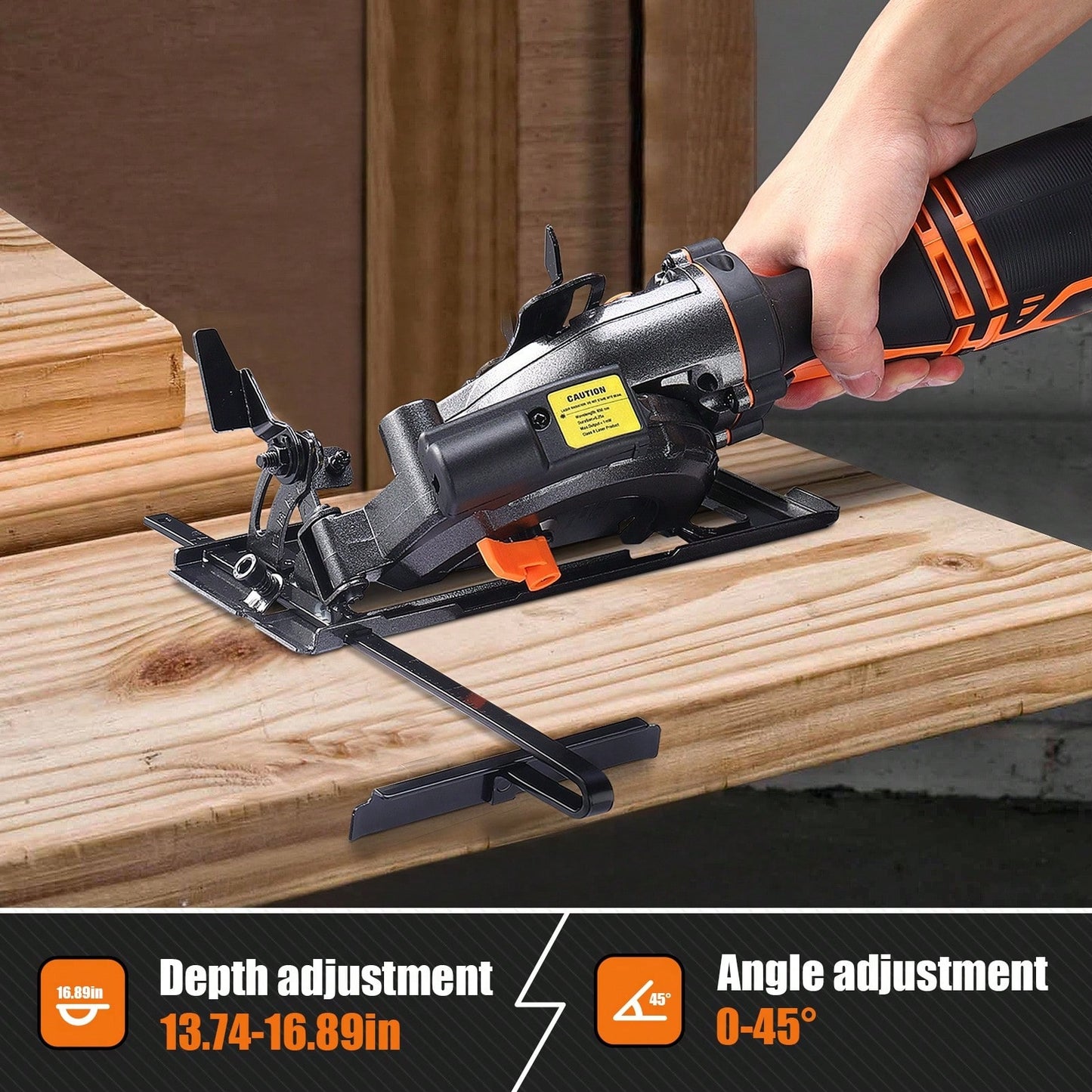 DOVAMAN Circular Saw With Metal Handle, 6 Blades(4½", 4¾"), Cutting Depth 1-11/16" (90°), 1-3/8" (45°), Laser Guide, Corded Saw For Wood