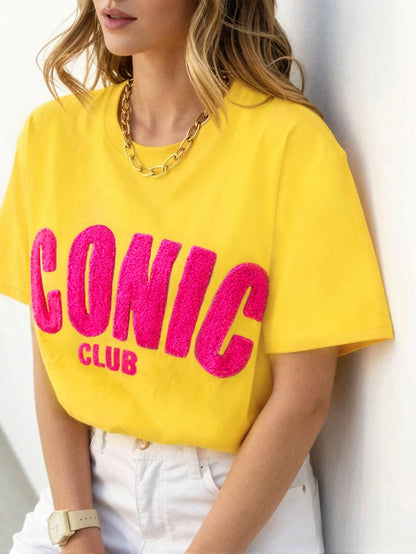 DrmWander Women's T-Shirt, Casual Street Style Graphic Short Sleeve T-Shirt, Cute Summer Top