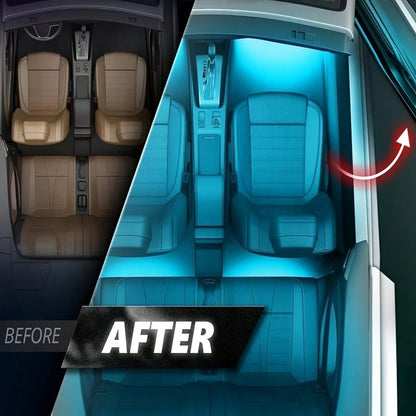 Dynamic Rhythm Lighting For Automotive Interior, Sound-Activated Synchronized RGB Light Strip Under Dashboard, Automotive Interior Ambient Light Accessories, USB-Powered Smart Footwell Light Kit, Car