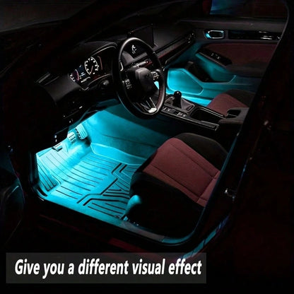 Dynamic Rhythm Lighting For Automotive Interior, Sound-Activated Synchronized RGB Light Strip Under Dashboard, Automotive Interior Ambient Light Accessories, USB-Powered Smart Footwell Light Kit, Car