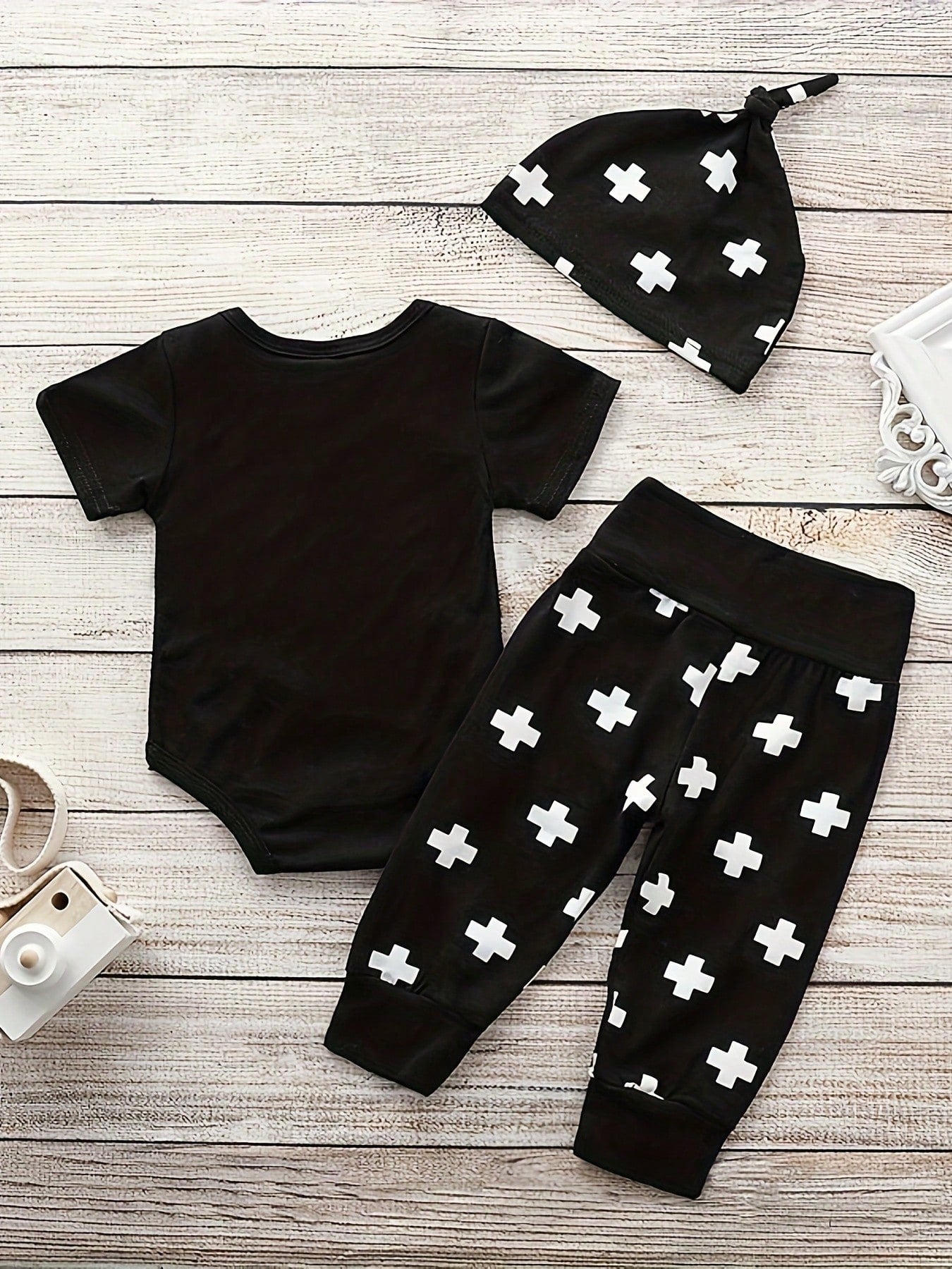 Easisim Newborn Baby Boy Girl Clothes Romper Bodysuit Tops Pants Hat Infant Outfits Set
