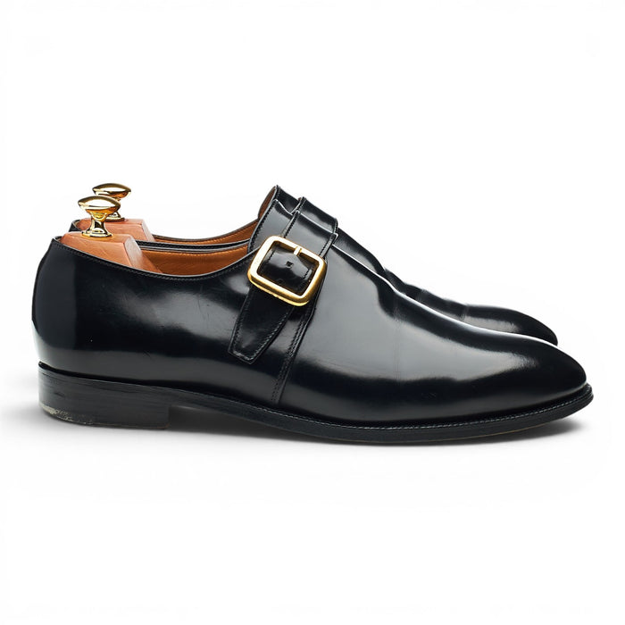'Eden' Black Leather Monk Strap UK 9 F