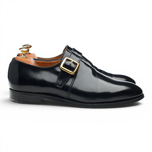 'Eden' Black Leather Monk Strap UK 9 F