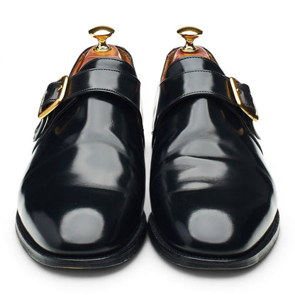 'Eden' Black Leather Monk Strap UK 9 F