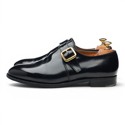'Eden' Black Leather Monk Strap UK 9 F