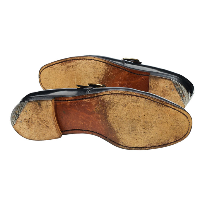 'Eden' Black Leather Monk Strap UK 9 F
