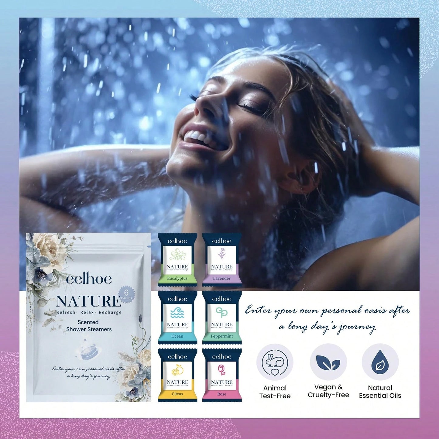 EELHOE 6/12packs Shower Bombs Shower Steamers Deep Cleansing Moisturizing Long-Lasting Fragrance Hydrating Portable Aromatherapy Bomb Essential Oils For Birthday Gift Set For Girlfriend Bath Ball Mix