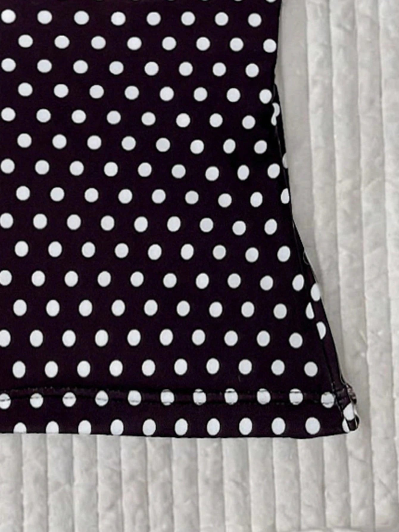 Elavelle Women's Beach Random Print Halter Neck Bow Decor Polka Dot Bikini Top, Spring/Summer
