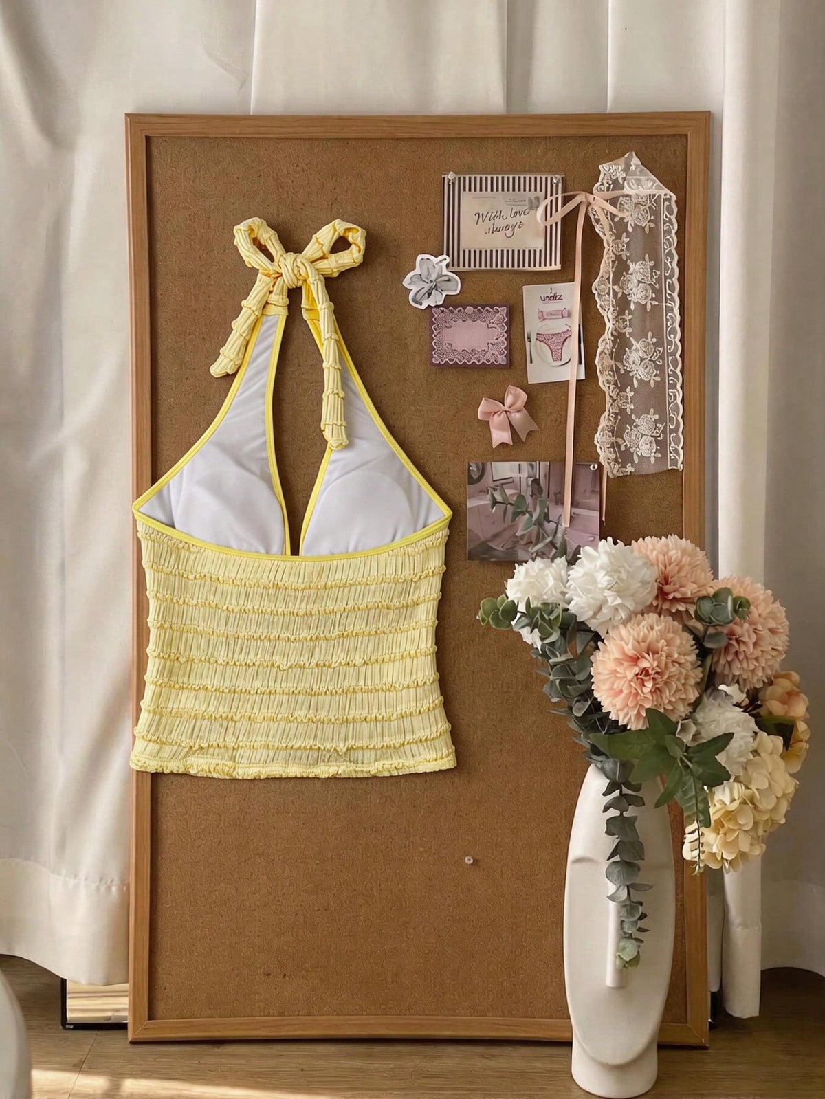 Elavelle Women's Jacquard Fabric Strap Starfish Decor Halter Top, Suitable For Spring/Summer (Only Top, Without Shorts)