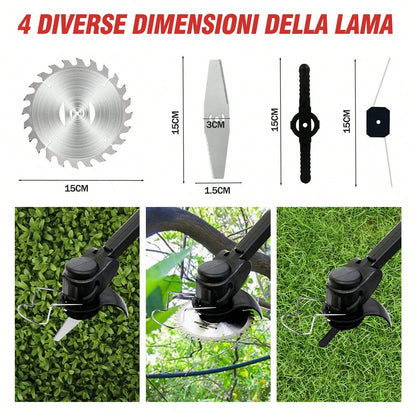 Electric We Ed Wacker Cordless On Wheel, Lightweight We Ed Eater Battery Powered 4000mAh 24V, 3 In 1 Lawn Edger We Ed Trimmer Brush Cutter Mower, No String Grass Trimmer Wheel Yard Garden Tool