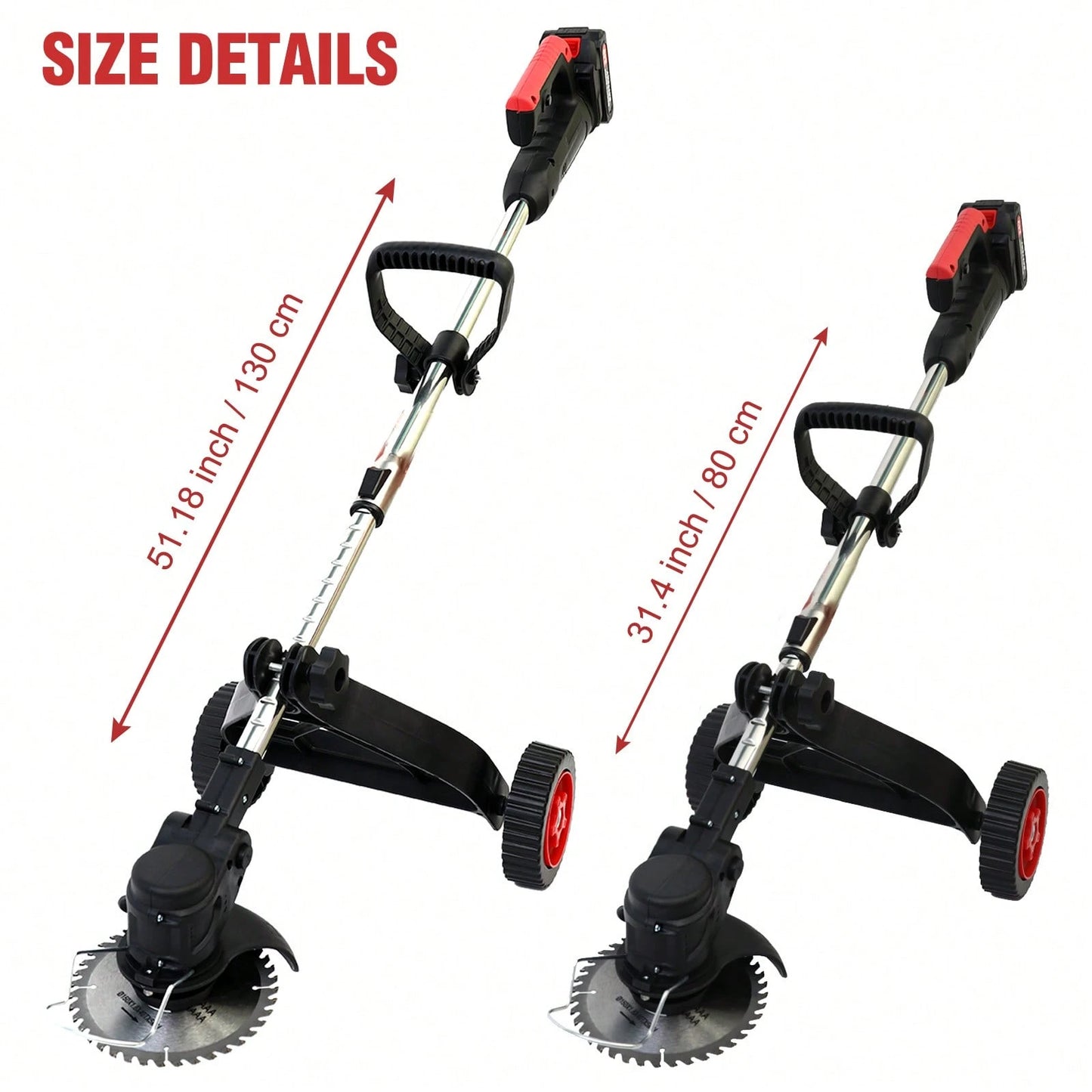 Electric We Ed Wacker Cordless On Wheel, Lightweight We Ed Eater Battery Powered 4000mAh 24V, 3 In 1 Lawn Edger We Ed Trimmer Brush Cutter Mower, No String Grass Trimmer Wheel Yard Garden Tool