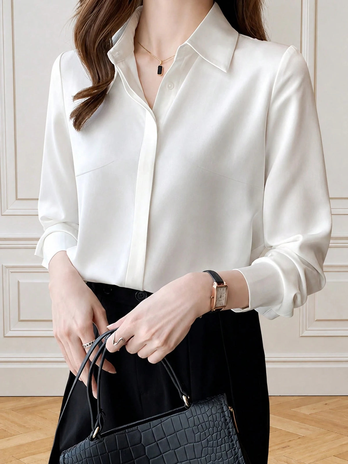 Elegant Design Sense Mature Hong Kong Style Women Blouse