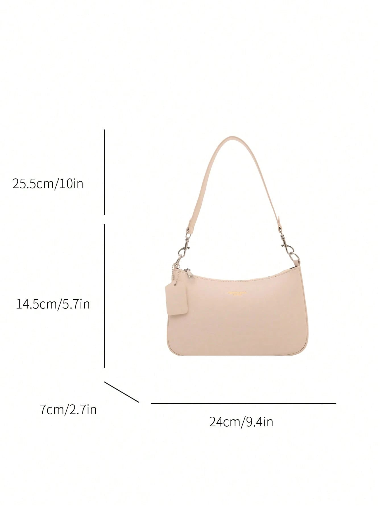 Elegant Solid Color Handbag With Pendant, Classic Versatile Fashion Letter Decor Women's Shoulder Crossbody Bag, Suitable For Shopping, Wallet, Young Ladies, College Students, Newlyweds, Office Worker