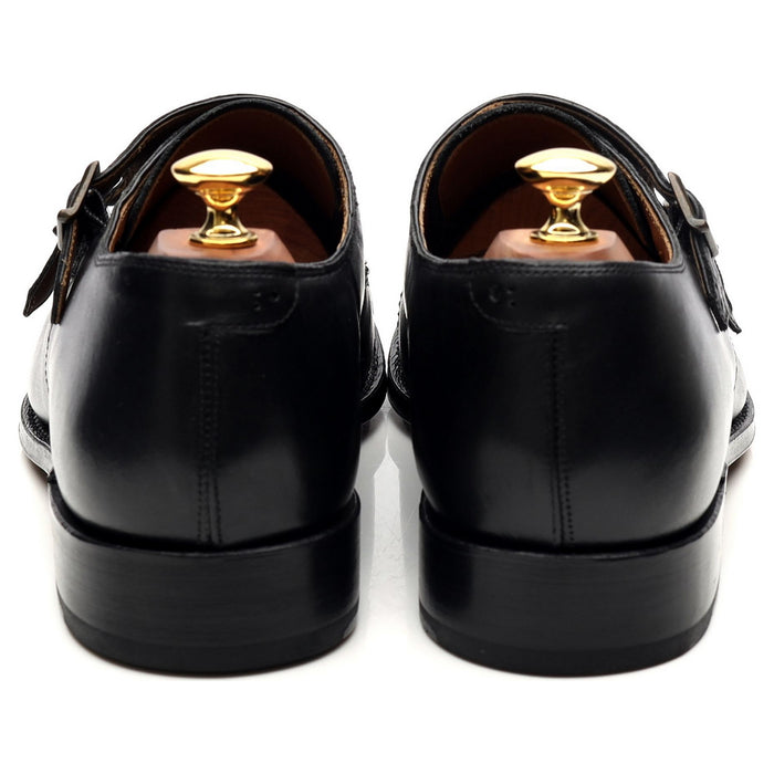 'Ellery' Black Leather Double Monk Strap UK 9 F