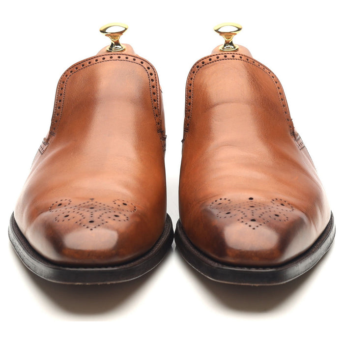 'Ellis' Tan Brown Leather Loafers UK 10 F