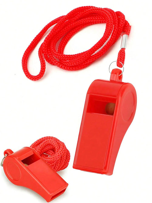 Emergency Whistles With Lanyard Sports Whistles Plastic Whistles Loud Crisp Sound Ideal For Teachers Lifeguard And Outdoor Fishing Camping Hiking Hunting Rescue Signaling Party Favors Referee And Offi