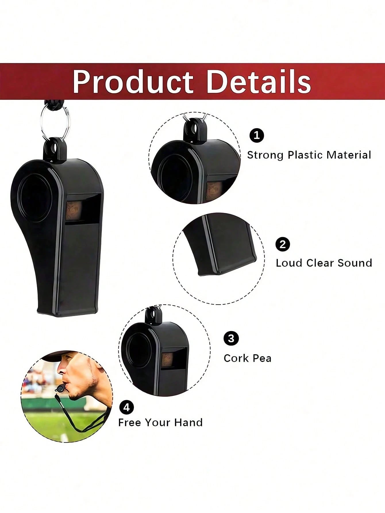 Emergency Whistles With Lanyard Sports Whistles Plastic Whistles Loud Crisp Sound Ideal For Teachers Lifeguard And Outdoor Fishing Camping Hiking Hunting Rescue Signaling Party Favors Referee And Offi