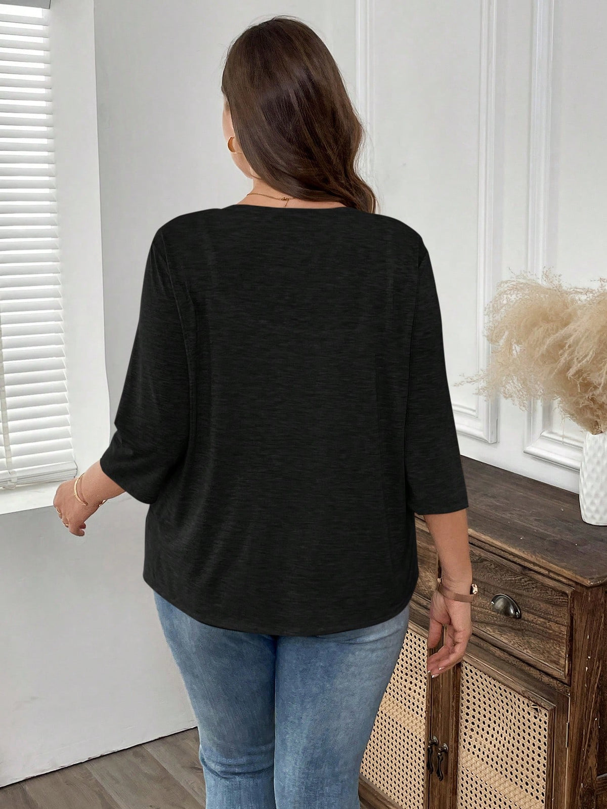 EMERY ROSE Plus Size Vacation Outfits Women Cardigans Solid Color Asymmetric Hem Casual Resort CostumeJacket