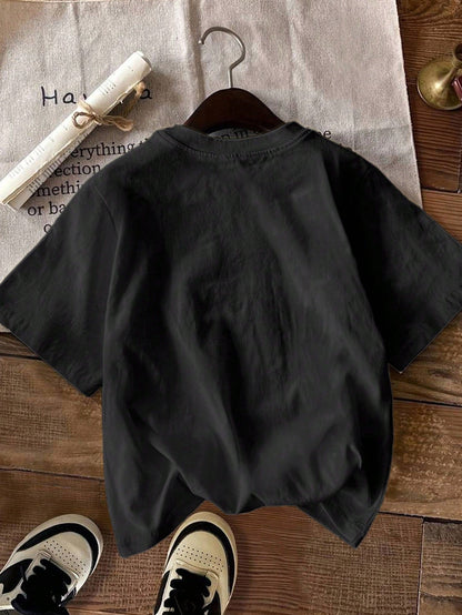 EMERY ROSE Plus Size Women's Casual Smiling Face Fashion Short-Sleeve T-Shirt
