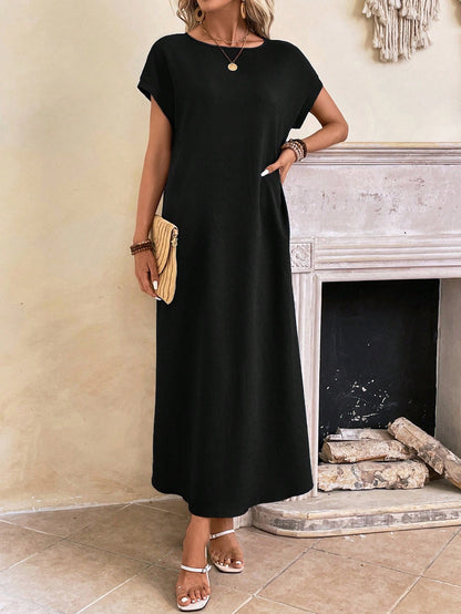 EMERY ROSE Solid Batwing Sleeve Tunic Summer Dress,Summer Dresses
Spring Clothes