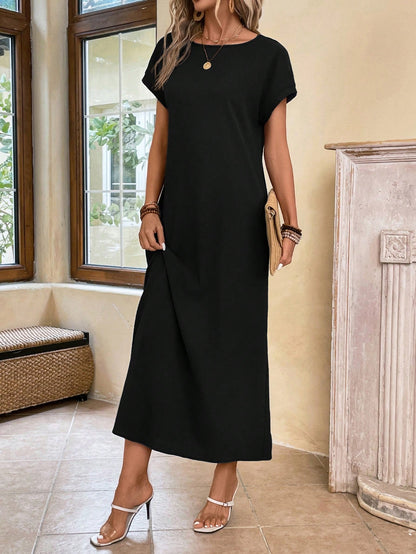 EMERY ROSE Solid Batwing Sleeve Tunic Summer Dress,Summer Dresses
Spring Clothes