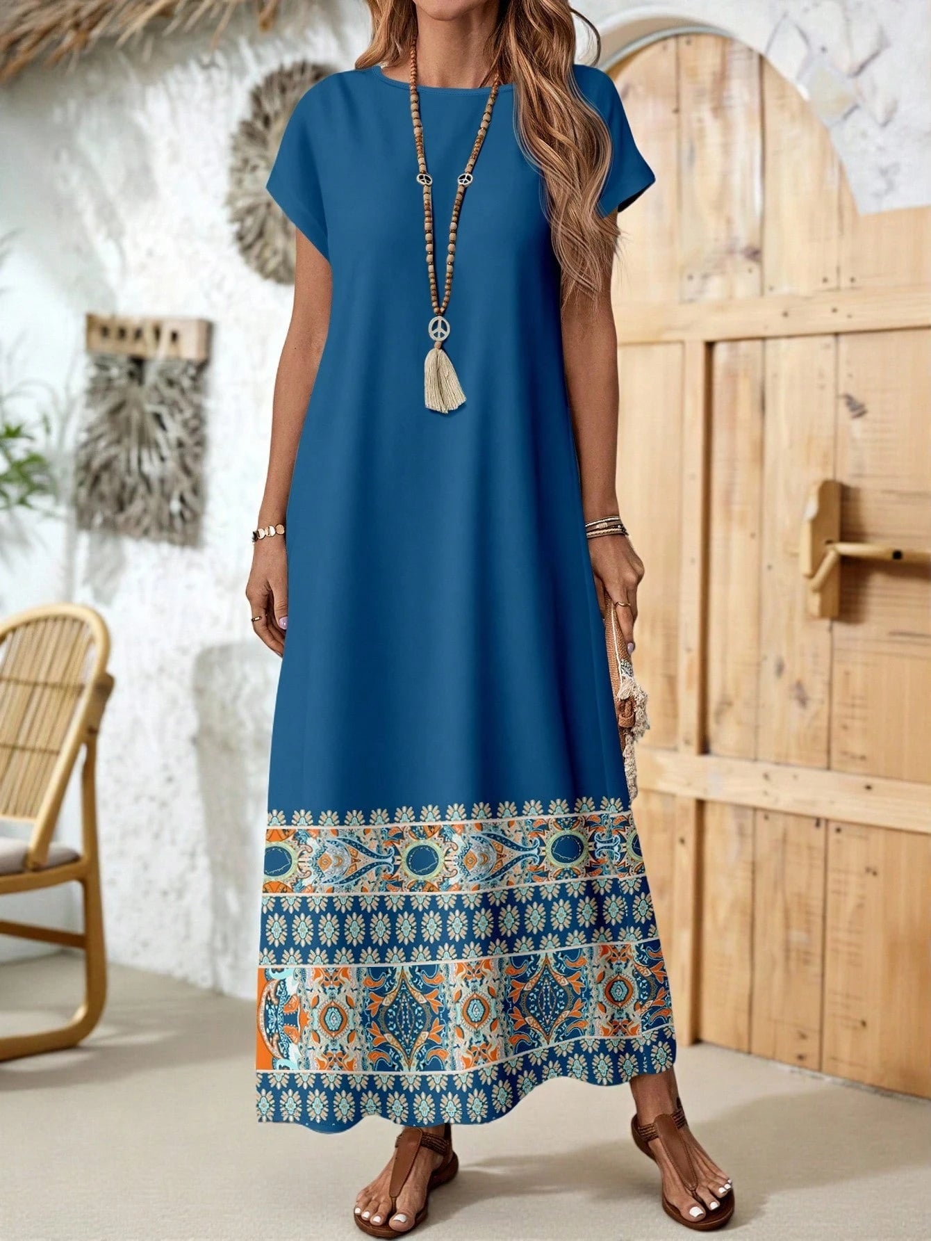 EMERY ROSE Solid Batwing Sleeve Tunic Summer Dress,Summer Dresses
Spring Clothes