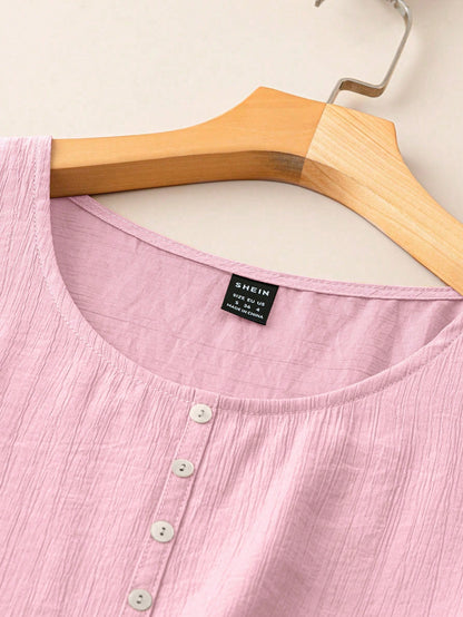EMERY ROSE Women's Casual Button Decor Tank Top, Summer