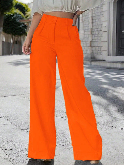 EMERY ROSE Women's Casual Solid Color Wide Leg Pants Fall Cloth For Women