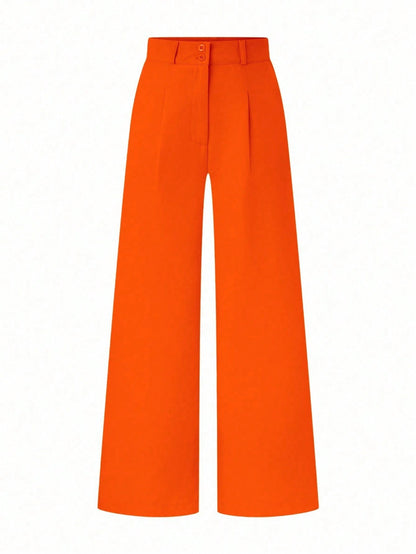 EMERY ROSE Women's Casual Solid Color Wide Leg Pants Fall Cloth For Women