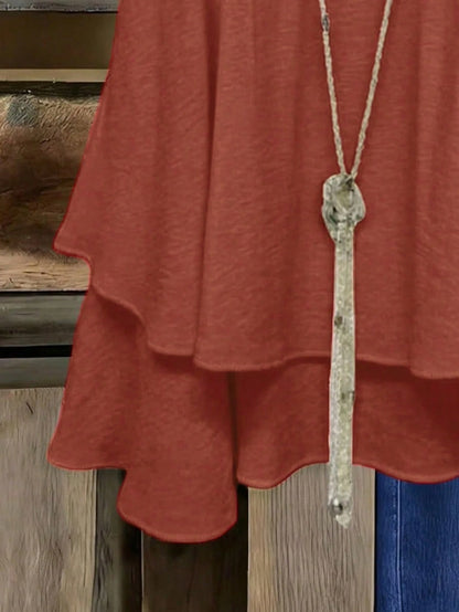 EMERY ROSE Women's Rust Brown Boho Camisole Summer Tank Top,Loose Layered Silhouette,Breathable Casual Vacation Style,Thin Shoulder Strap Minimalist Solid Color