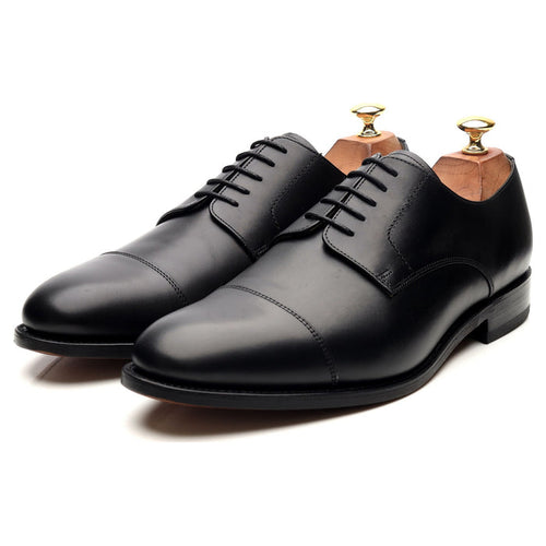 'Epping' Black Leather Cap Toe Derby UK 9 G