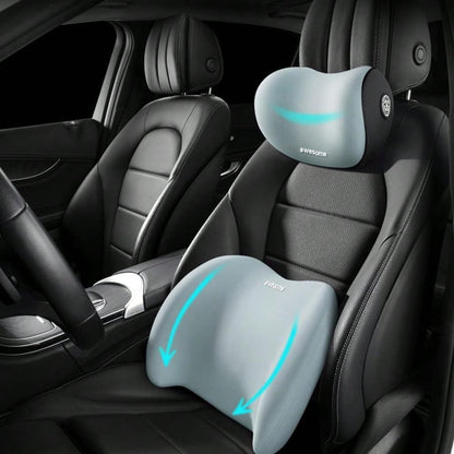 Ergonomic Car Lumbar Support And Neck Pillow- Adjustable Cushion, Relieves Back And Neck Pain, Suitable For Car Seats/Office Chairs/Trucks/Wheelchairs (Dual-Use As Headrest And Lumbar Support, Filled